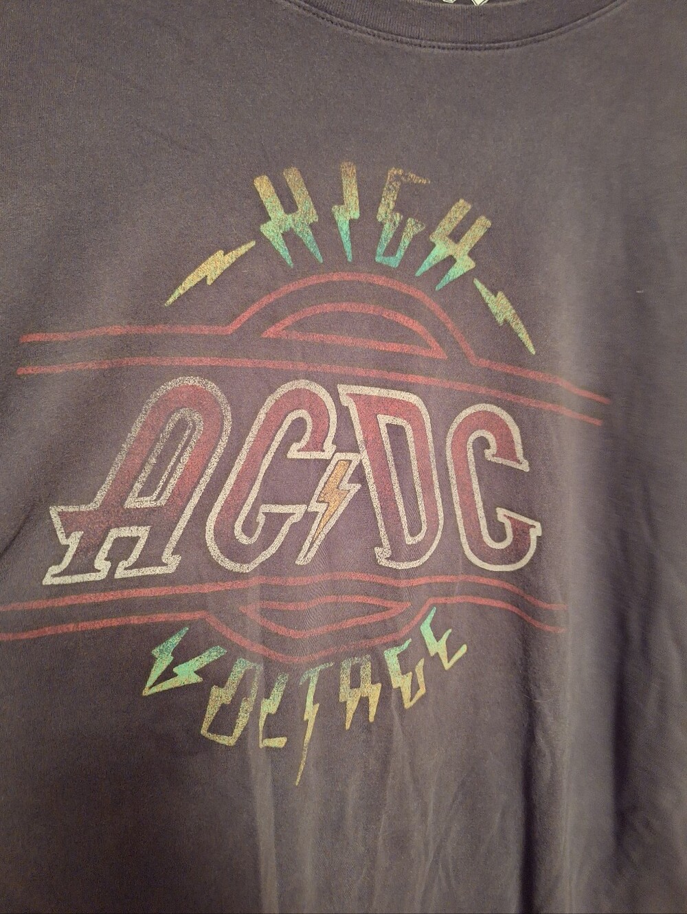 Lucky Brand AC/DC High Voltage T-shirt Men's Large 100% cotton Grunge Rocker